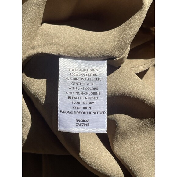 Chelsea28 Split Long Sleeve Tiered Dress In Olive Black Geode Stripe Sz M New - Picture 11 of 11